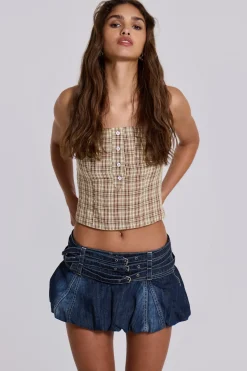 Alana Denim Puffball Micro Skirt-Jaded London Best Sale