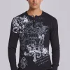 Anointed Black Waffle Henley T-Shirt-Jaded London Hot