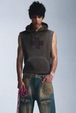 Anti Sleeveless Hoodie-Jaded London Clearance