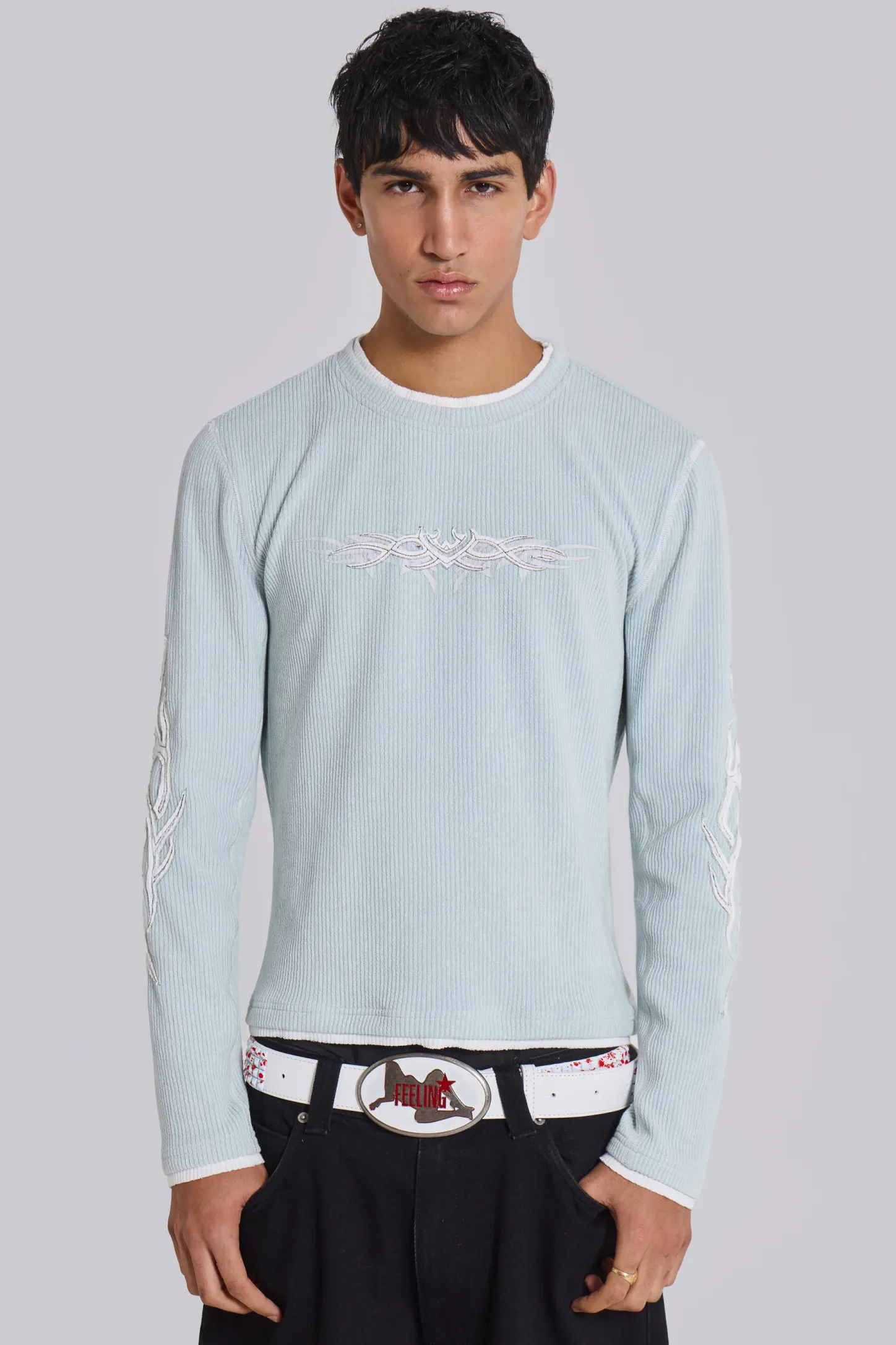 Aqua Tattoo Applique Tee-Jaded London Cheap