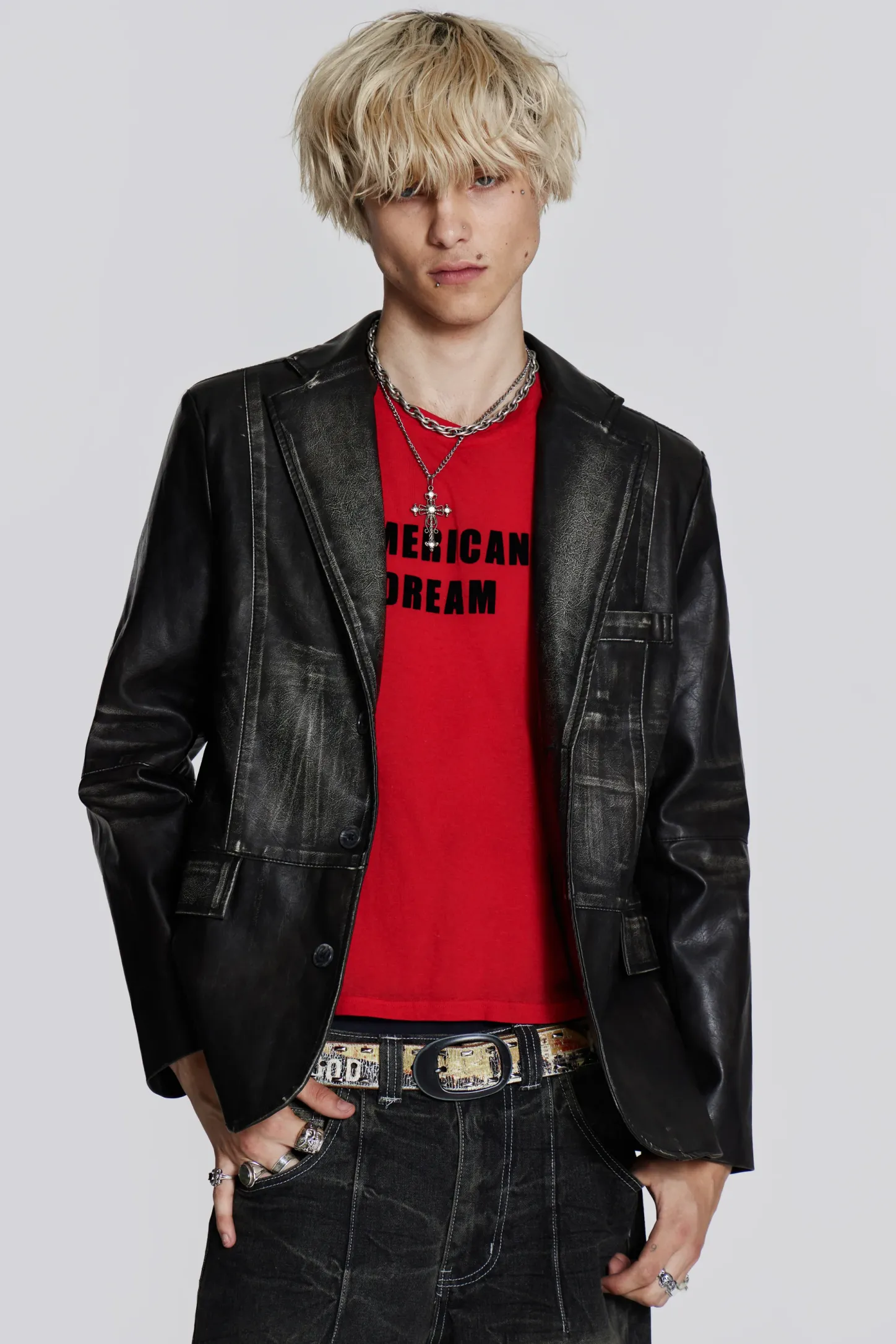 Ash Faux Leather Blazer-Jaded London Clearance