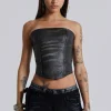 Ash Faux Leather Corset-Jaded London Cheap