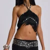 Asha Fringed Top With Buttons-Jaded London Cheap
