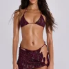 Avella Metallic Micro Triangle Bikini Top-Jaded London New