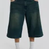 Axle Sandblast Denim Jorts-Jaded London Cheap
