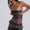 Belted Faux Leather Mini Skirt-Jaded London Store