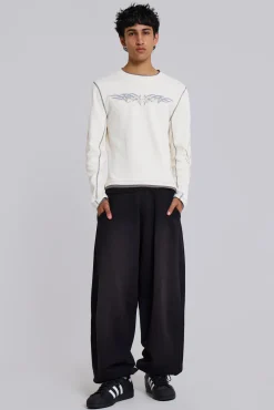 Black Baggy Cuffed Monster Joggers-Jaded London Clearance