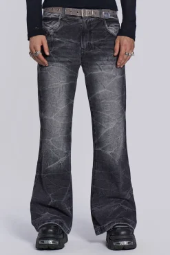 Black Crease Blaze Jeans-Jaded London Clearance