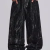 Black Flock Colossus Jeans-Jaded London Outlet