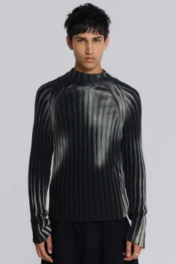 Black Luster Asymmetric Knit-Jaded London New