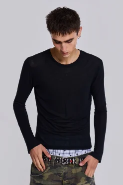 Black Mist Long Sleeve Top-Jaded London Cheap