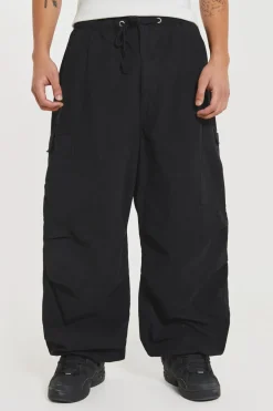 Black Parachute Cargo Pants-Jaded London Discount
