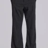 Black Pinstripe Stacked Bootcut Suit Pants-Jaded London Cheap