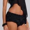 Black Roses Mini Bloomer Shorts-Jaded London Clearance