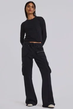 Black Shift Cargo Joggers-Jaded London Sale