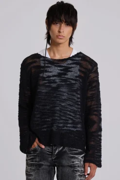 Black Stray Knit-Jaded London Sale