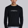Black Tattoo Applique Tee-Jaded London Cheap