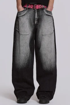 Black White Wash XL Colossus Jeans-Jaded London Online