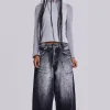 Black White Wash XL Colossus Jeans-Jaded London Cheap