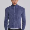 Blue Lucid Knit Track Top-Jaded London Cheap
