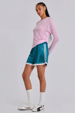 Bronwyn Broderie Football Shorts-Jaded London Hot