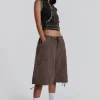 Brown Parachute Cargo Shorts-Jaded London Store