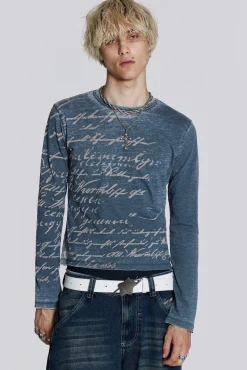Burnout Handwritten Long Sleeve Tee-Jaded London Best Sale