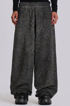 Charcoal Leopard Monster Joggers-Jaded London Best Sale