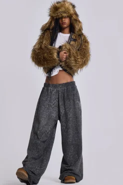 Charcoal Leopard Monster Joggers-Jaded London Fashion