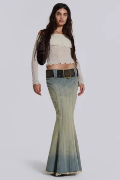 Chelsea Denim Maxi Skirt-Jaded London Online
