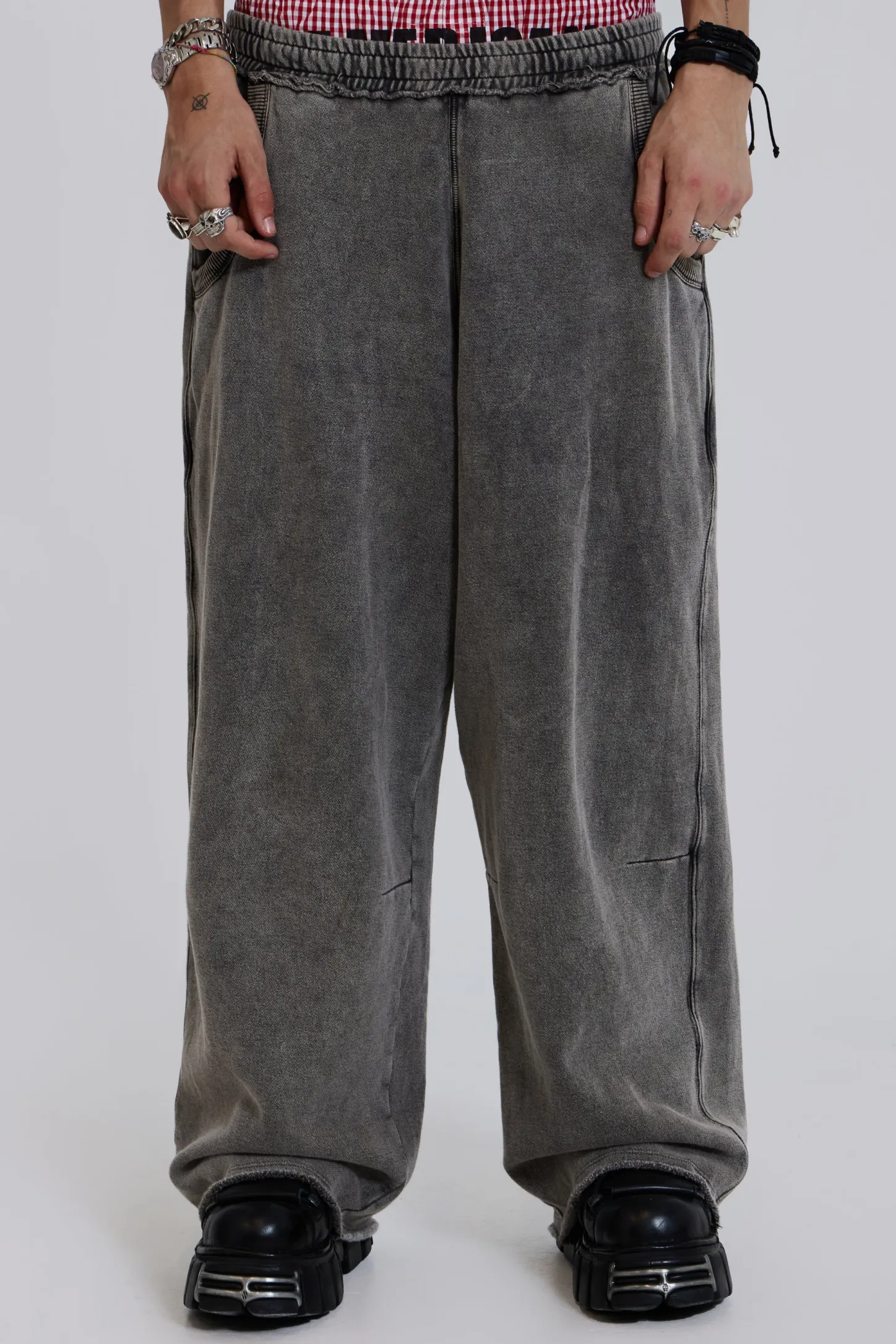 Chrome Wash Baggy Monster Joggers-Jaded London Outlet