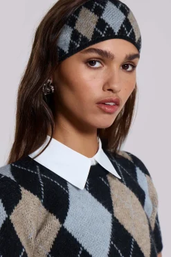 Clara Argyle Knit Headband-Jaded London New