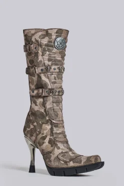 Combat Camo Boots-Jaded London Store