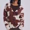 Cow Print Chuck Cardigan-Jaded London Best