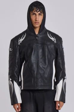 Crash Leather Biker Jacket-Jaded London New