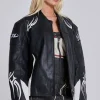 Crash Leather Biker Jacket-Jaded London Clearance