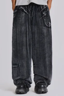 Crease Velour Baggy Monster Joggers-Jaded London Discount