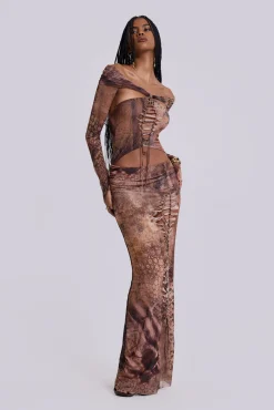 Dahna Macrame Mesh Maxi Dress-Jaded London Online