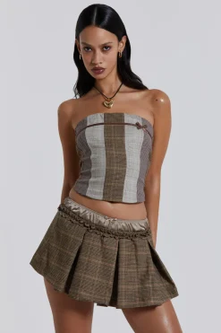Demi Panelled Check Corset Top-Jaded London Online