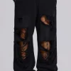 Distressed Black Baggy Monster Joggers-Jaded London Clearance