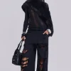 Distressed Black Baggy Monster Joggers-Jaded London Store