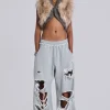Distressed Grey Marl Baggy Monster Joggers-Jaded London Online