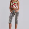 Dovimo Snakeskin Capri Jeans-Jaded London Cheap
