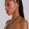 Eliana Crochet Knit Bandana with Shell Trim-Jaded London Sale