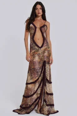 Fatale Maxi Dress in Sunrose-Jaded London Discount