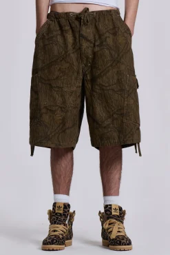 Forest Camo Parachute Shorts-Jaded London Best Sale