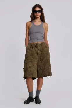 Forest Camo Parachute Shorts-Jaded London Shop