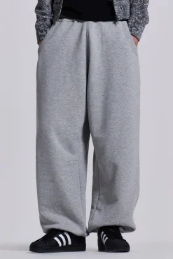 Grey Marl Cuffed Baggy Monster Joggers-Jaded London Cheap