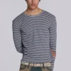 Grey Stripe Mist Long Sleeve Top-Jaded London Discount