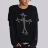 Hex Double Layer Mist Top-Jaded London Shop